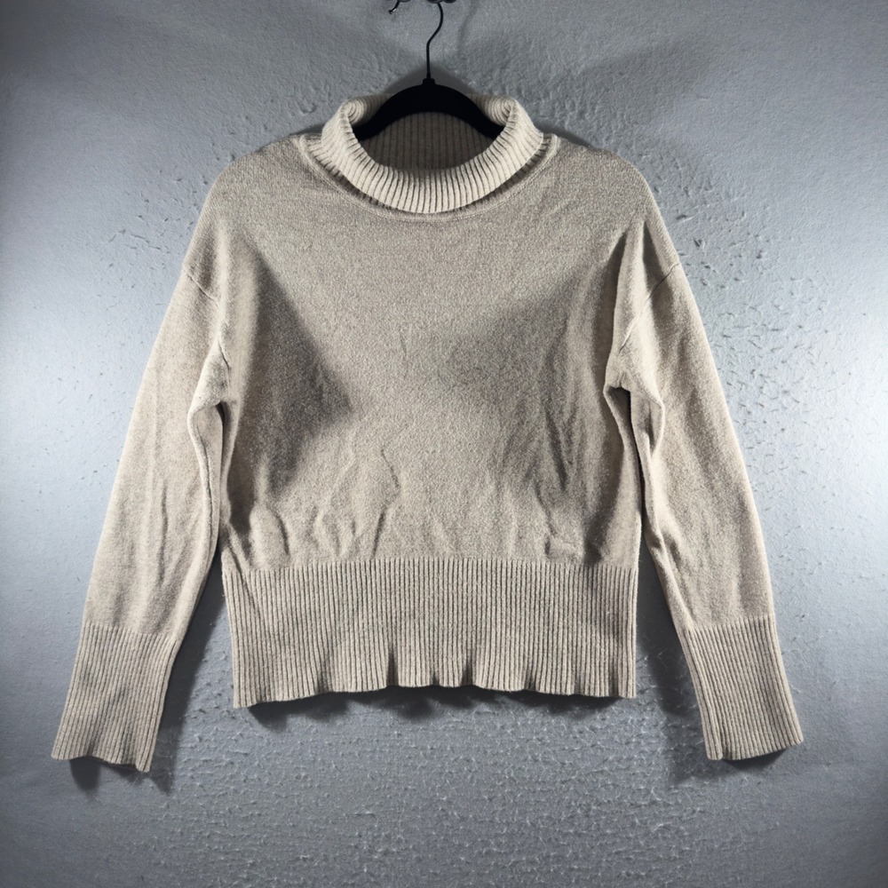 3284 | Cyrus Ribbed Turtleneck Sweater Oatmeal Beige Knit Women S